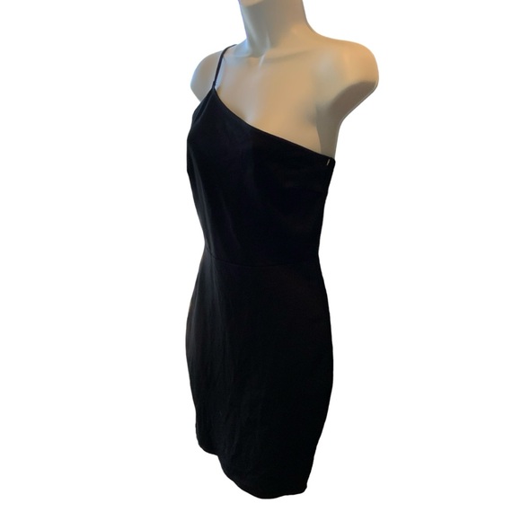 Rolla Coster Bodycon Dress One Strap Stretchy Long Back Zipper Mini Size Medium - Picture 6 of 9